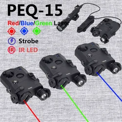 Tactical UHP AN PEQ 15 PEQ-15 LA5C Red Dot Green Blue Laser Indicator IR SureFire M600 Weapon Scout LED AR15 Light Fit 20MM Rail