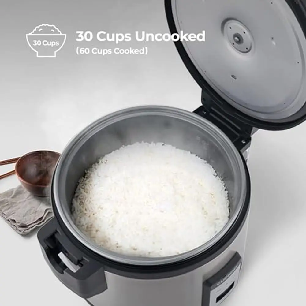 60 Cup Commercial Rice Cooker & Warmer Automatic Nonstick Pot Detachable Lid ETL Certified Korean Brand Commercial Capacity Rice