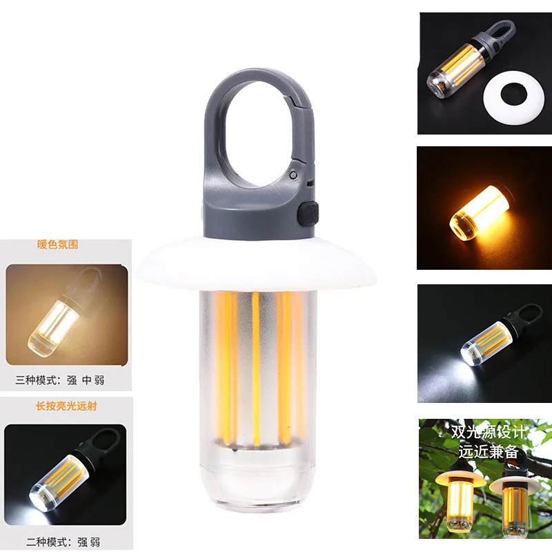 Rechargeable LED YY-17 Mini Hanging Tent Lamp | Portable Camping Light with Hook | COB Work Light with 5 Modes for Hik