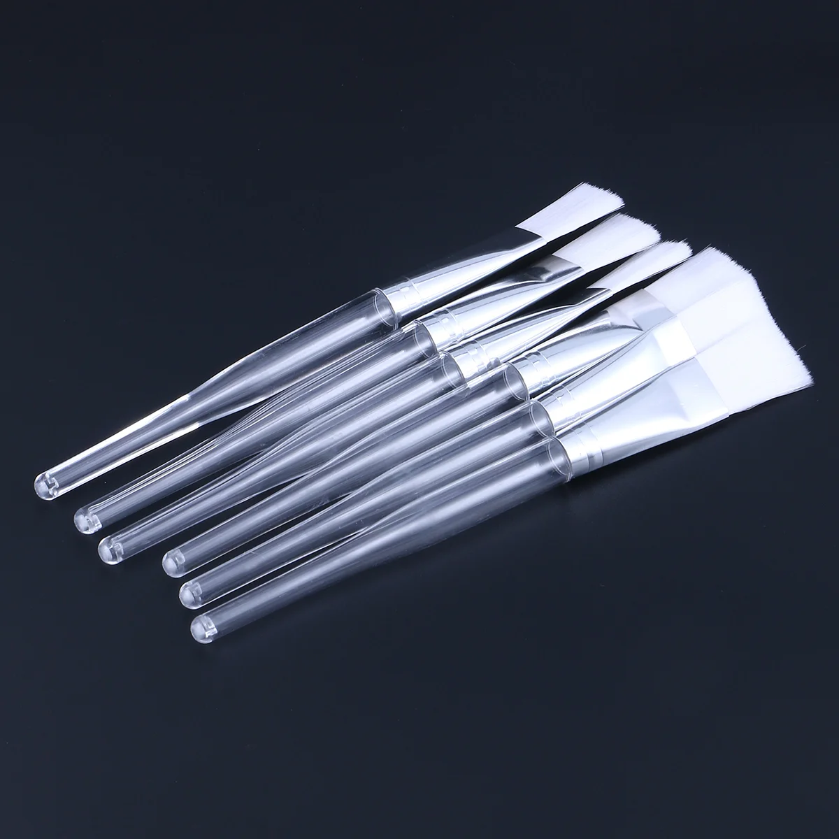 12PCS Professional Facial Mask Transparent Crystal Rod Face Applicator Brush for Face Mask Application or Cosmetology