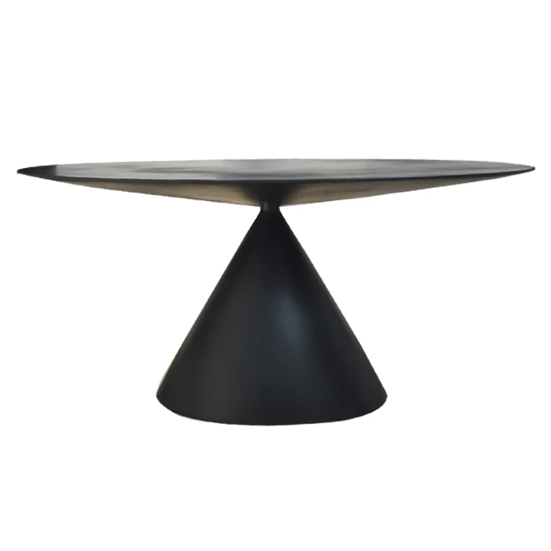 

Personalized and creative dining table, modern and simple rock slab, light luxury round table oval dining table