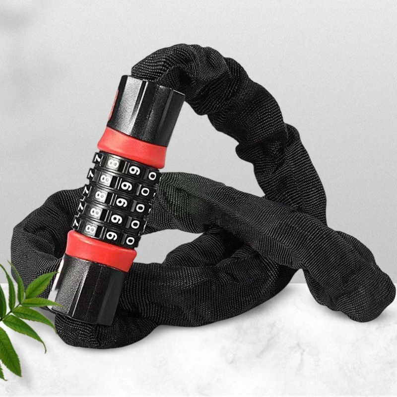 5 Digit Password Chain Lock Anti Theft Security Lock Heavy Duty Combination Chain Lock for Bicycle Bike Accessories