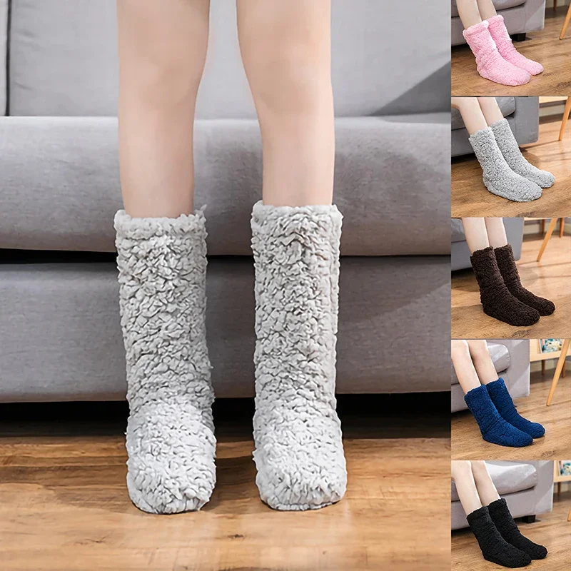 1 Pair Comfortable Extremely Cozy Pure Cashmere Socks Men Women Winter Warm Sleep Bed Floor Home Fluffy Sock