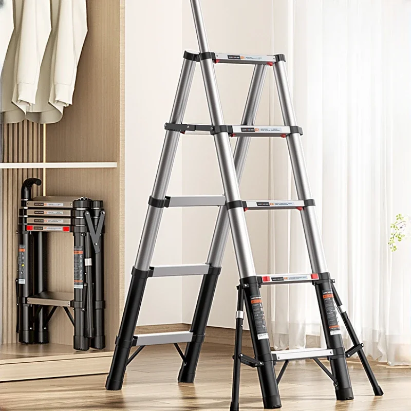 

Home Folding Telescopic Ladder Thickened Aluminum Alloy Step Stool Multi-function Ladder Stool Stable Load-bearing Ladder Chair