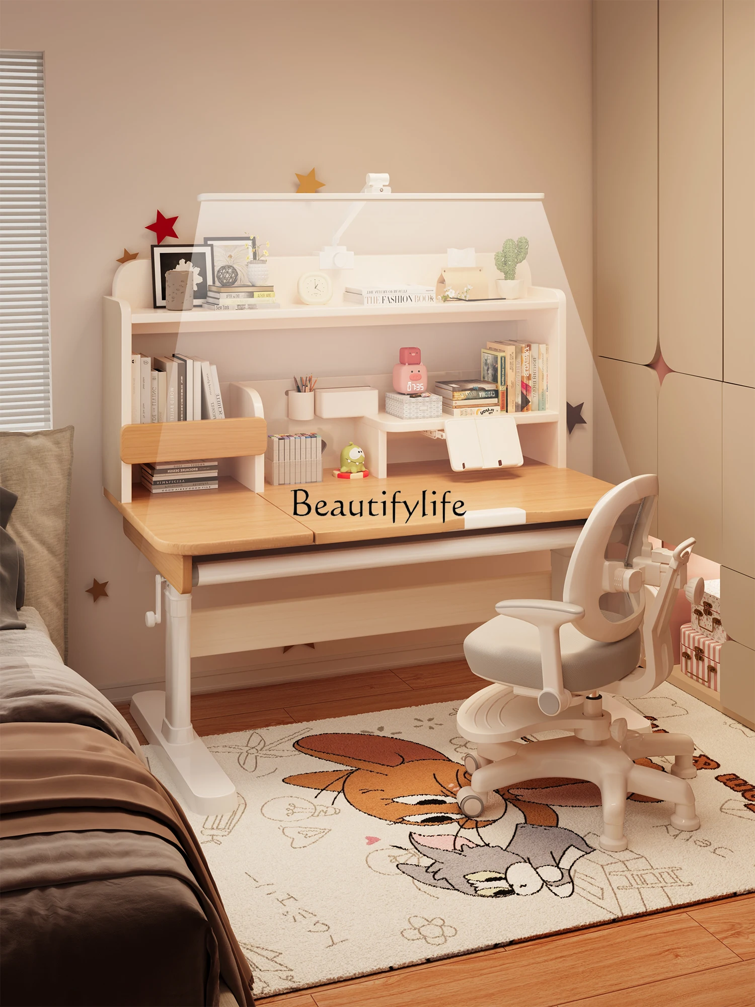 

Home Desk Solid Wood Writing Adjustable Height Desk