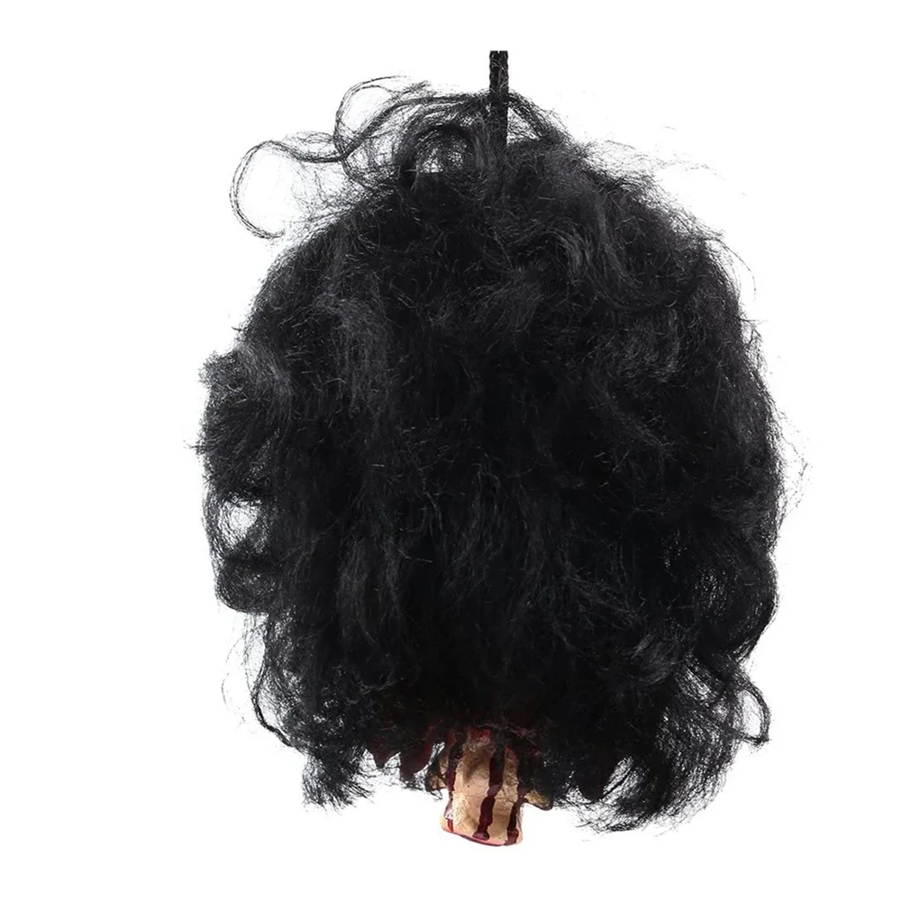 Scary Hanging Severed Head Life-Size Latex Zombie Head Halloween Party Indoor Outdoor Bar Decoration Haunted House Decor Props 4