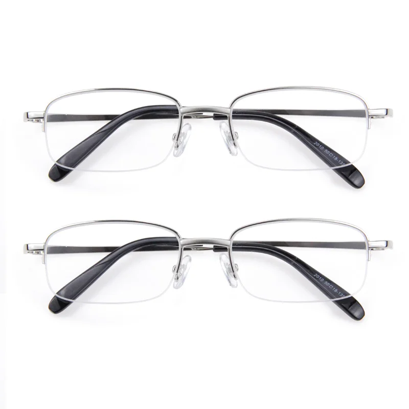 2 -Pack Blue Light Blocking Reading Glasses for Men, Semi Frame Readers Presbyopic Glasses Stay Clear Magnifying Vision