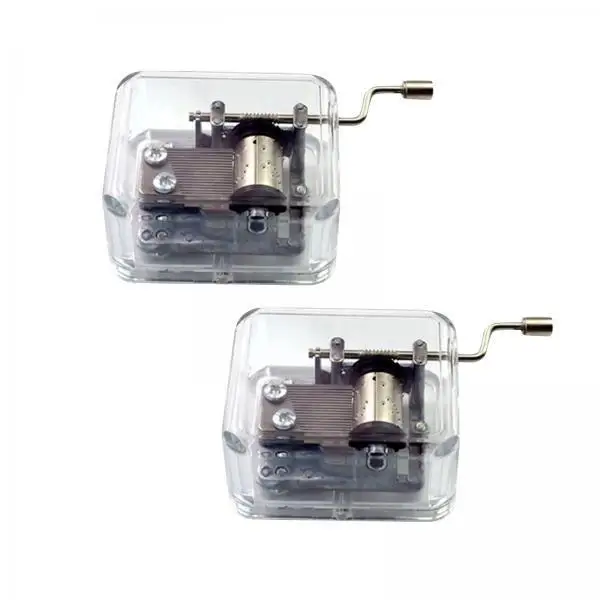 6x2 Pieces Hand Crank Musical Boxes DIY Music Box Decoration Music Movement (No Need Electricity) for Festival Friend Dad Lover