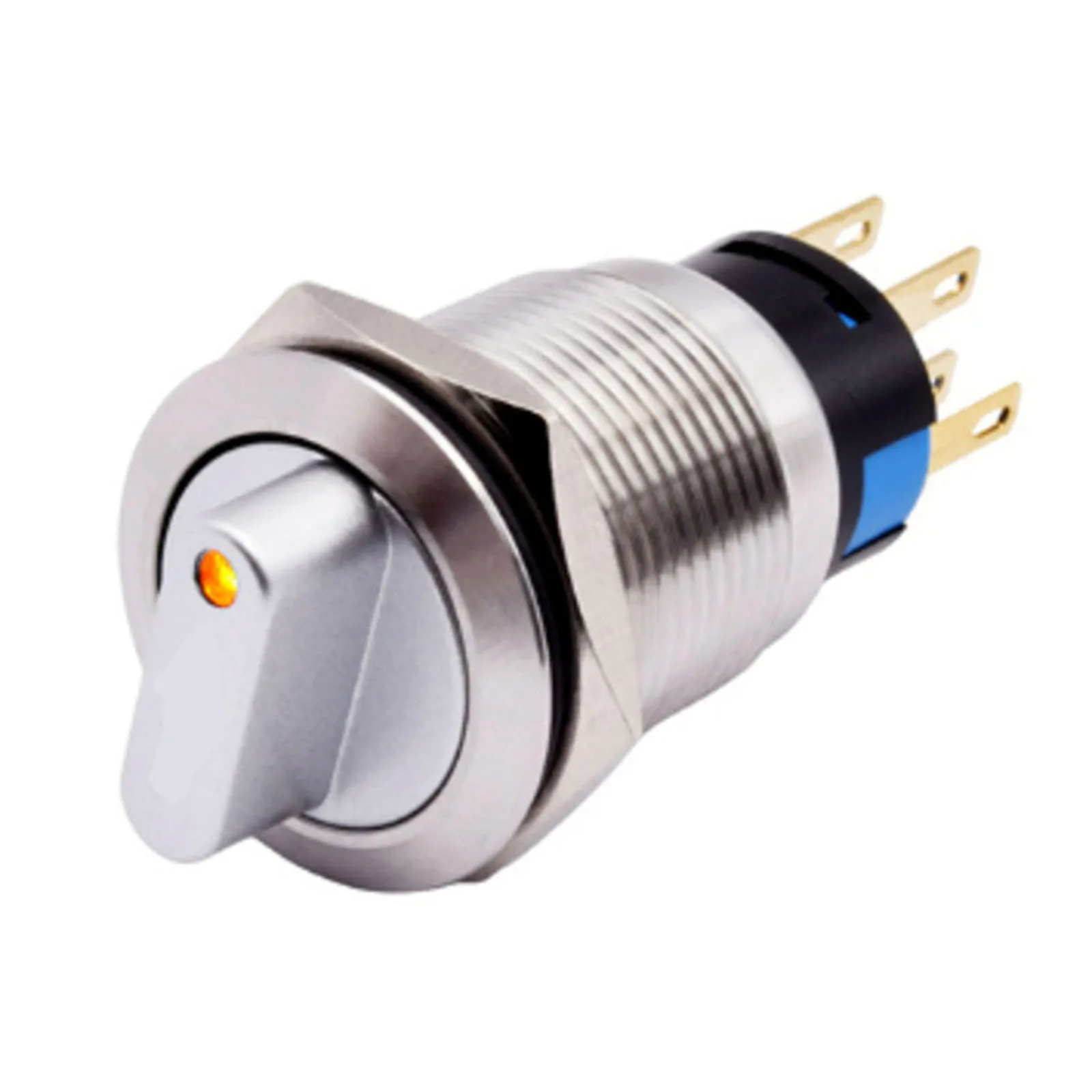 19mm Rotary Switch Latching Switch Silver Contacts Stainless Steel 304 12-24V Rated Voltage 5A Maximum Current