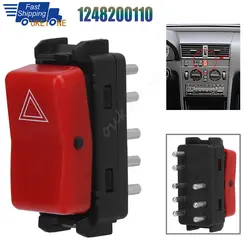 Red Hazard Light Emergency Warning Flasher Switch Button 1248200110 for Mercedes W201 W124 W202 300CE 1982-1993 Car Accessaries