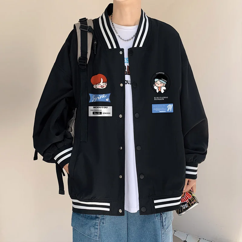 

Летнее бейсбольное мужское свободное повседневное универсальное пальто American Sle Street Faion с высокой талией молодежное ort Sve Long Ne