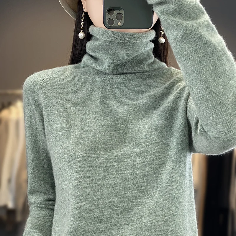 New Autumn And Winter Knitted Pullover High-Neck Sweater, A Fashionable And Comfortable Long-Sleeved Women's Top-RY266