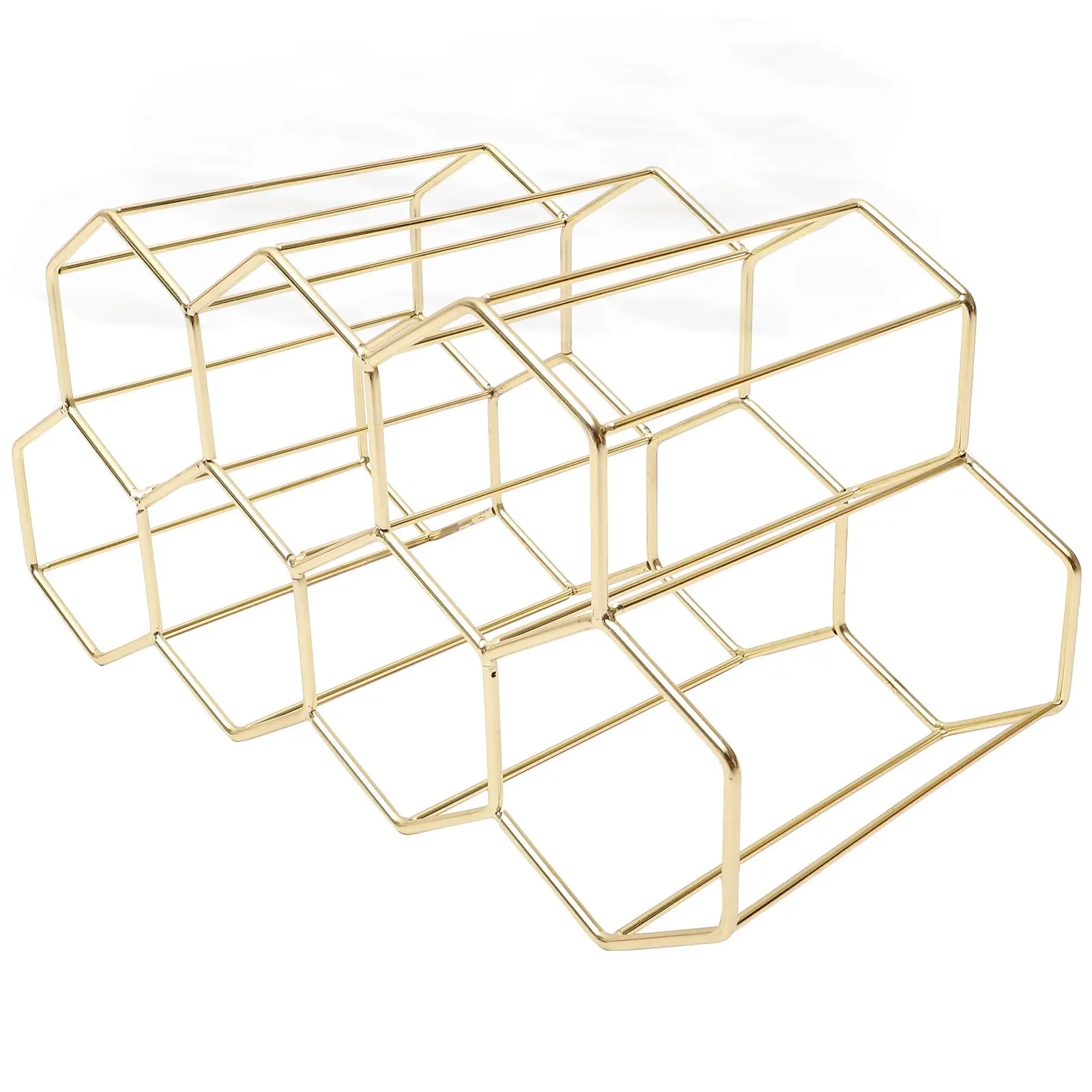 Nordic Style Iron Wine Bottle Holder Desktop Display Rack Hollow Modern Decorative Wine Stand for Home Bar Kitchen Dining Table