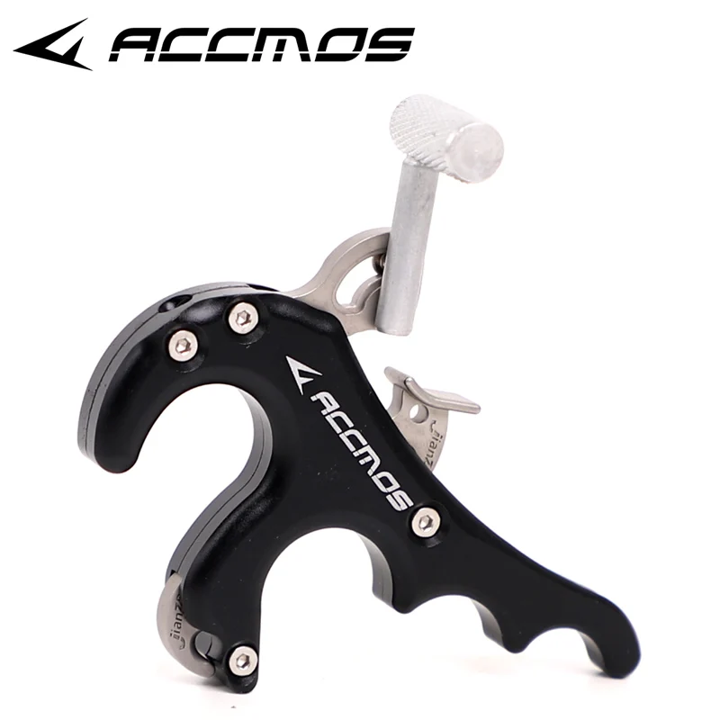 Dispenser per pinza per impugnatura con impugnatura per pollice in lega di alluminio per tiro con l'arco a 4 dita per caccia con arco e frecce