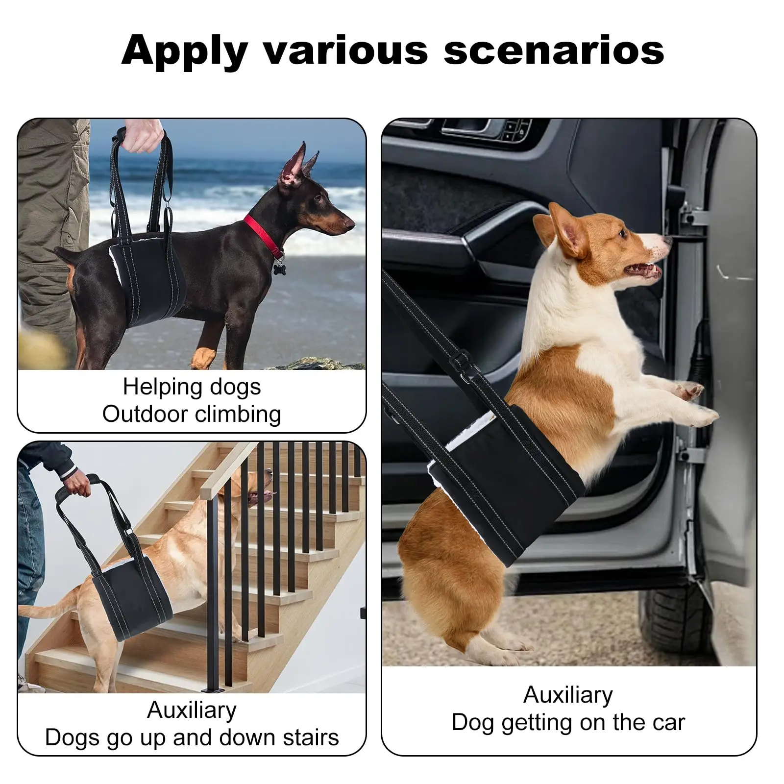 Adjustable Dog Lifting Harness Support Sling For Back Legs Elderly Injured Dogs Auxiliary Assist Strap For Pet Mobility Rehabilitation