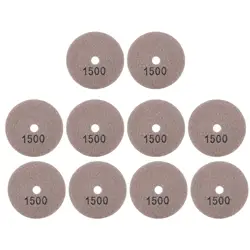 10Pcs 3in White Sanding Discs Buffing Pads for Marble Concrete Stones, 1500 Mesh