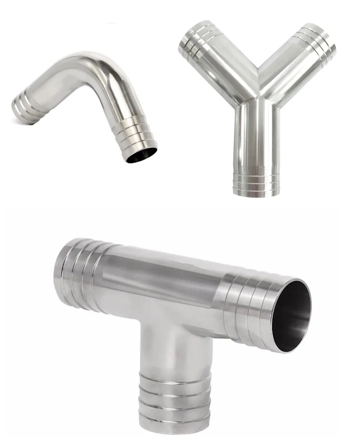 

Подходит для трубки, внутренний диаметр 19/25/32/38/45/51 мм, колючий шланг из нержавеющей стали 304, санитарно 90 градусов, колено и тройник, фитинг для труб