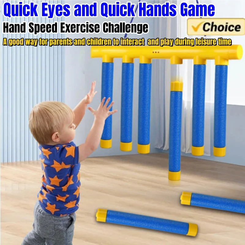 Falling Sticks Training Game Interactive Drop Stick Reaction Game Educational Reflex Challenge Game with Remote Control for Kids