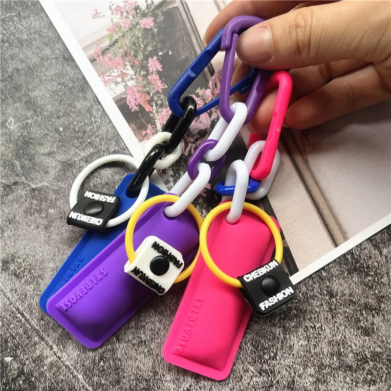 Cellular Pendant Keys Rope Silicagel Cute Lanyard Keychain Color Key Chain Premium Accessories Kawaii Phone Charm Bag Ornaments