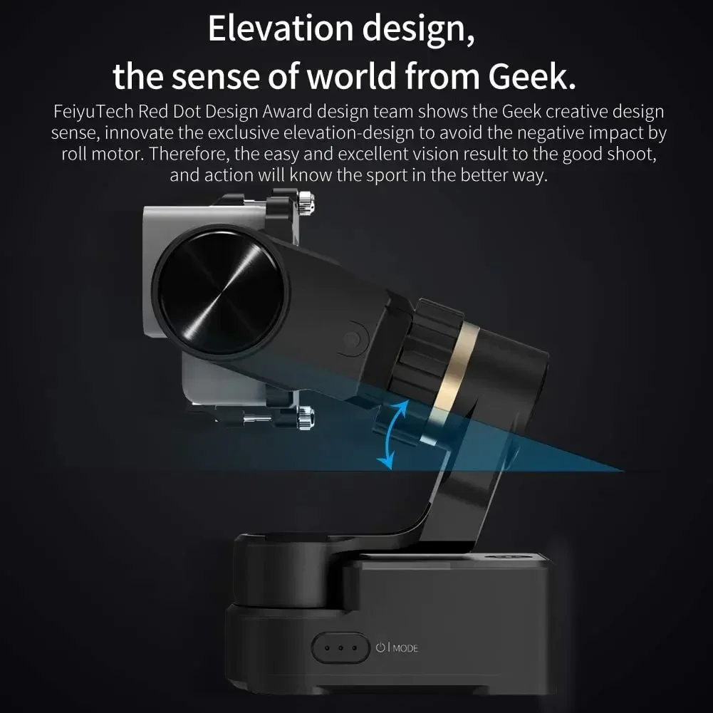 TLF Feiyu WG2X دراجة دراجة خوذة سيارة الصيد 3-محور يمكن ارتداؤها الرياضة مثبت أفقي ل Go Pro Action