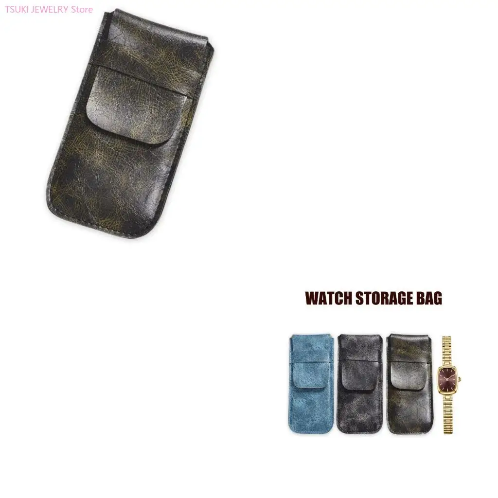 

62KE Storage Bag Small Watch Holder PU Watch Organizers Suitable for Storaging Watch