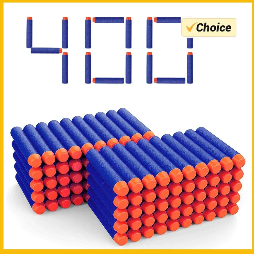 กระสุนนิร์ฟ H400 ชิ้น ทำจาก EVA หัวกลมนิ่ม ขนาด 7.2 ซม. กระสุนเติมสำหรับปืนของเล่นนิร์ฟ อุปกรณ์เสริมสำหรับเด็ก ของขวัญคริสต์มาส