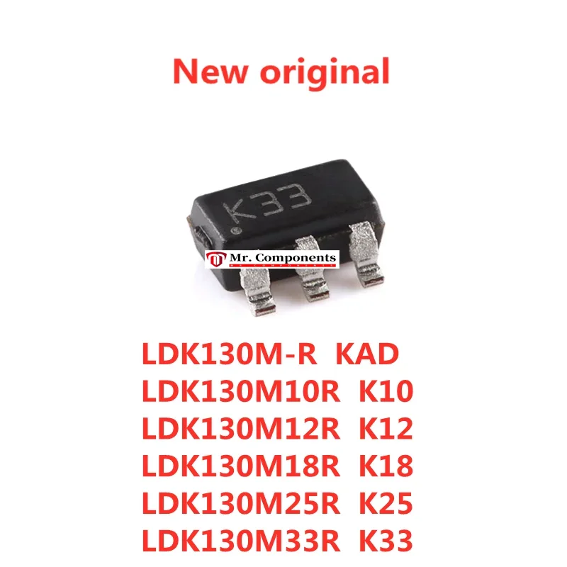 5PCS LDK130M-R LDK130M12R LDK130M18R LDK130M25R LDK130M33R SOT353 300mA low static current ultra-low noise LDO chip In stock