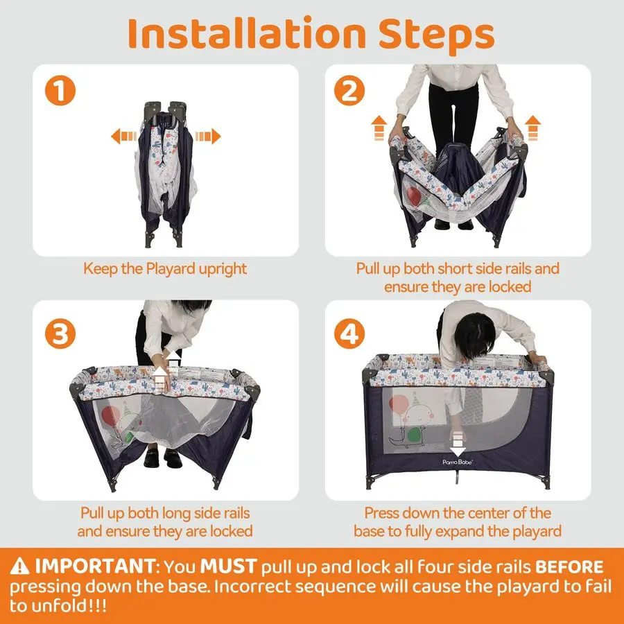 سرير محمول قابل للطي للسفر من Babe Baby Infant مريح للعب في ساحة سرير مع مرتبة ناعمة وجدران شبكية قابلة للتنفس، و #2