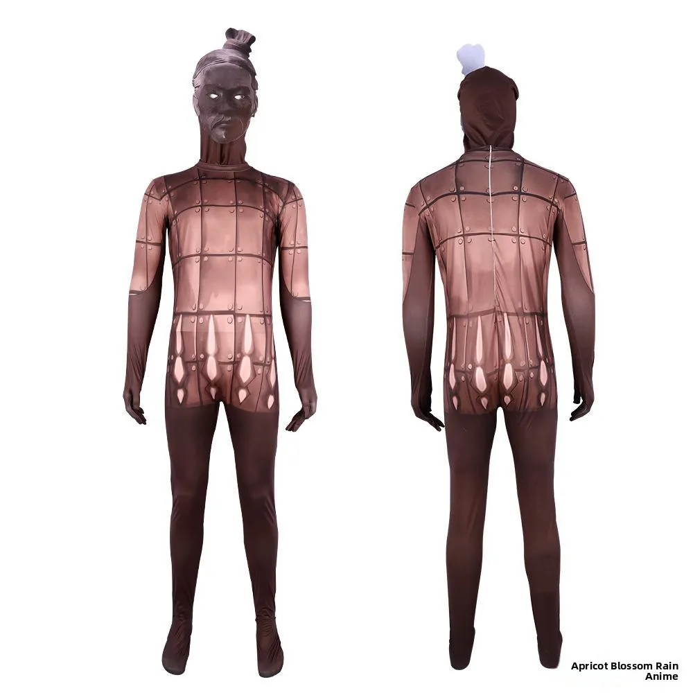 مجموعة أزياء تنكرية للأطفال على شكل محاربي القبور القديمة، ملابس تنكرية لهالوين على طراز شخصيات الجيش لشي هوانغ من أسرة تشين