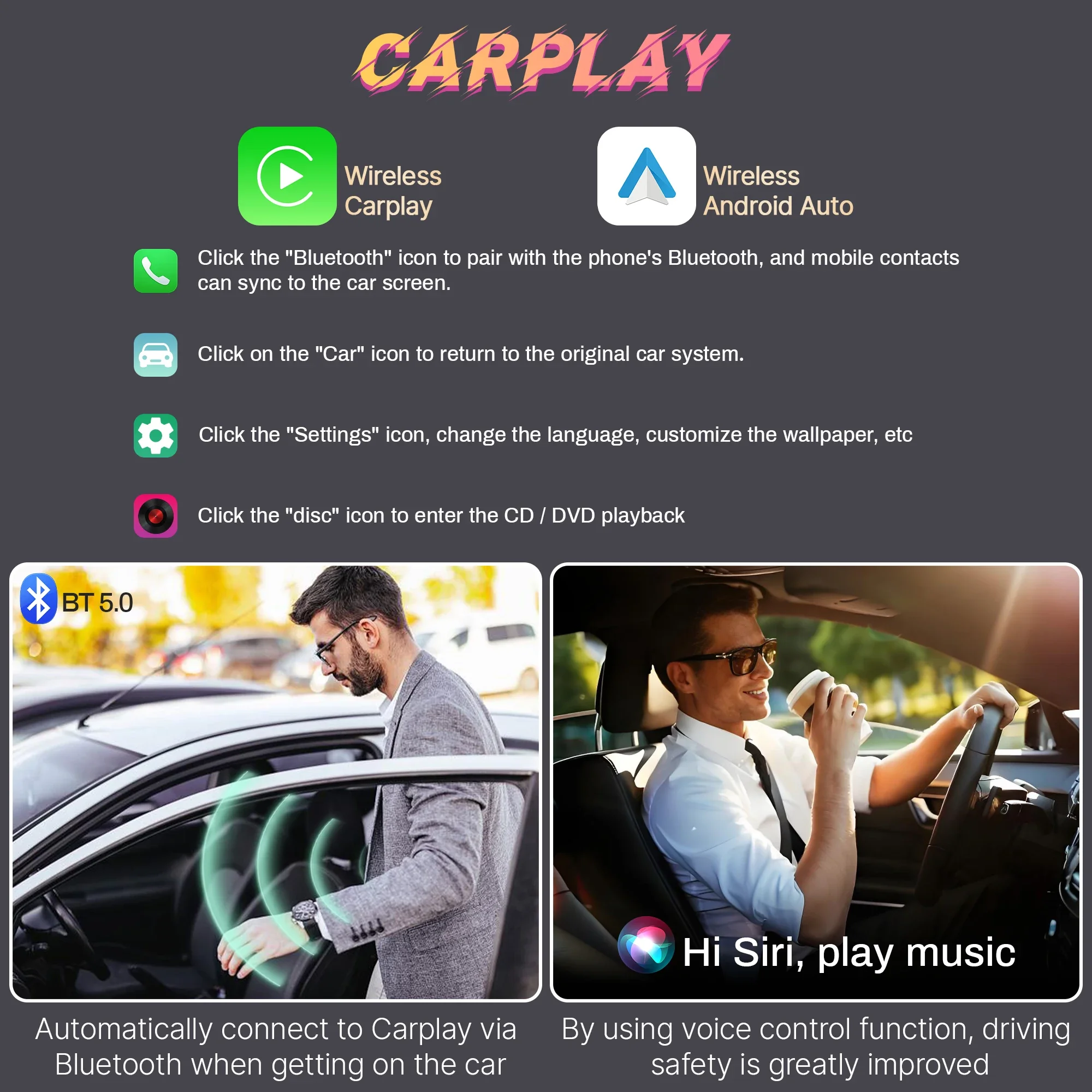 10 بوصة أندرويد 14 لتويوتا كامري 7 XV 50 55 2011-2014 شاشة CarPlay راديو تلقائي الوسائط المتعددة الملاحة اللاسلكية Carplay 4G GPS