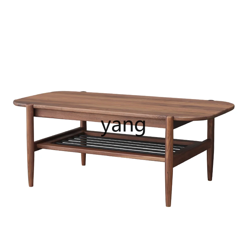 

LMM all solid wood log color square coffee table simple Nordic small apartment living room cherry wood furniture