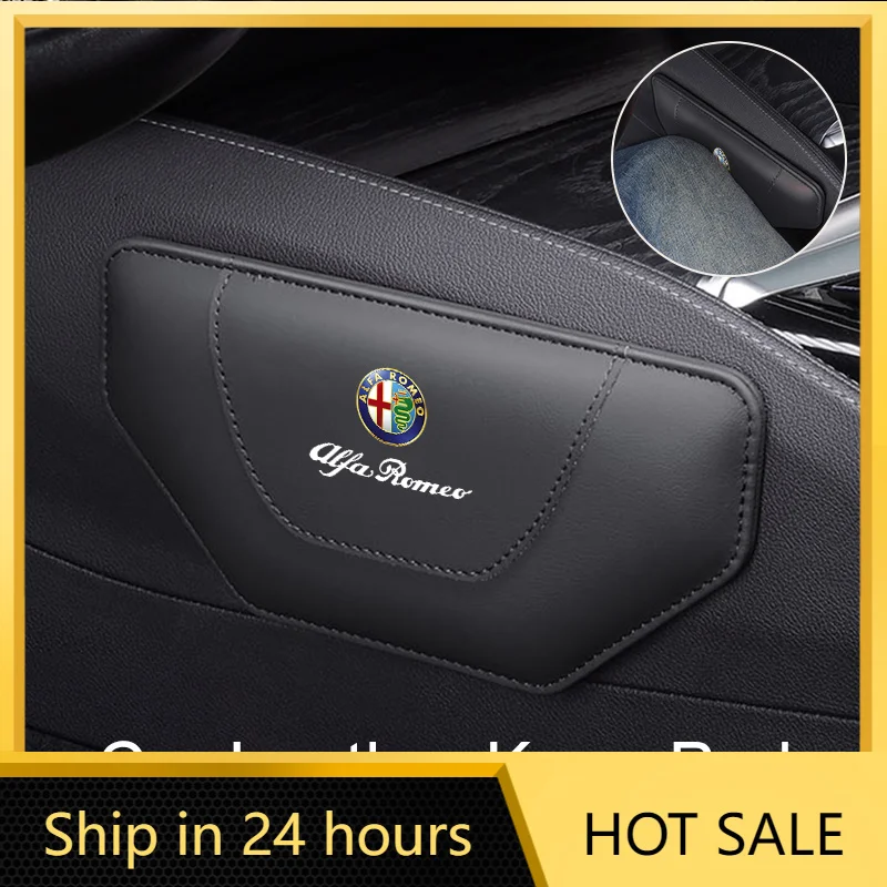 

Car Stickers Car Leather Knee Pad Interior Pillow Comfortable For Alfa Romeo 159 Giulietta Giulia 147 Mito 166 GT Stelvio F1 Bre
