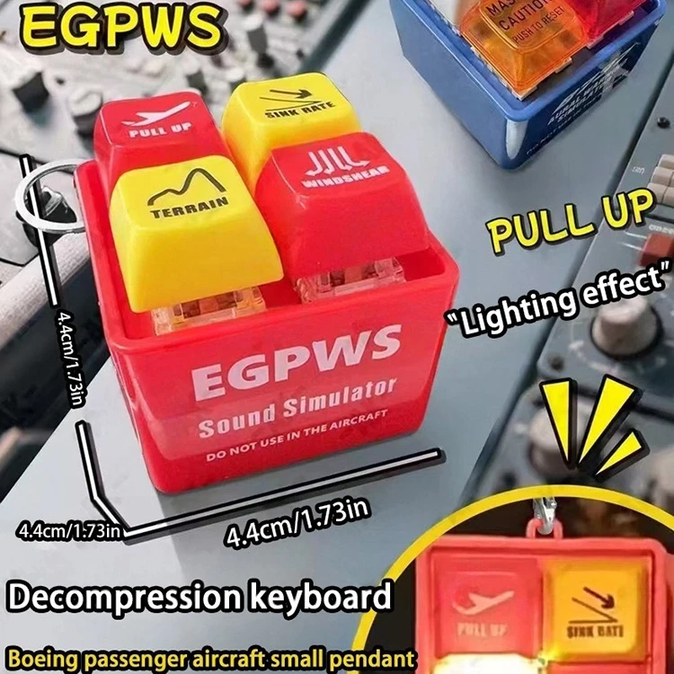 Warnung Sound Simulator Pilot Schlüsselbund DIY Tastatur Sound Emulator Leucht Relief Stress Pilot Crew Alert Auto Schlüsselbund Neue