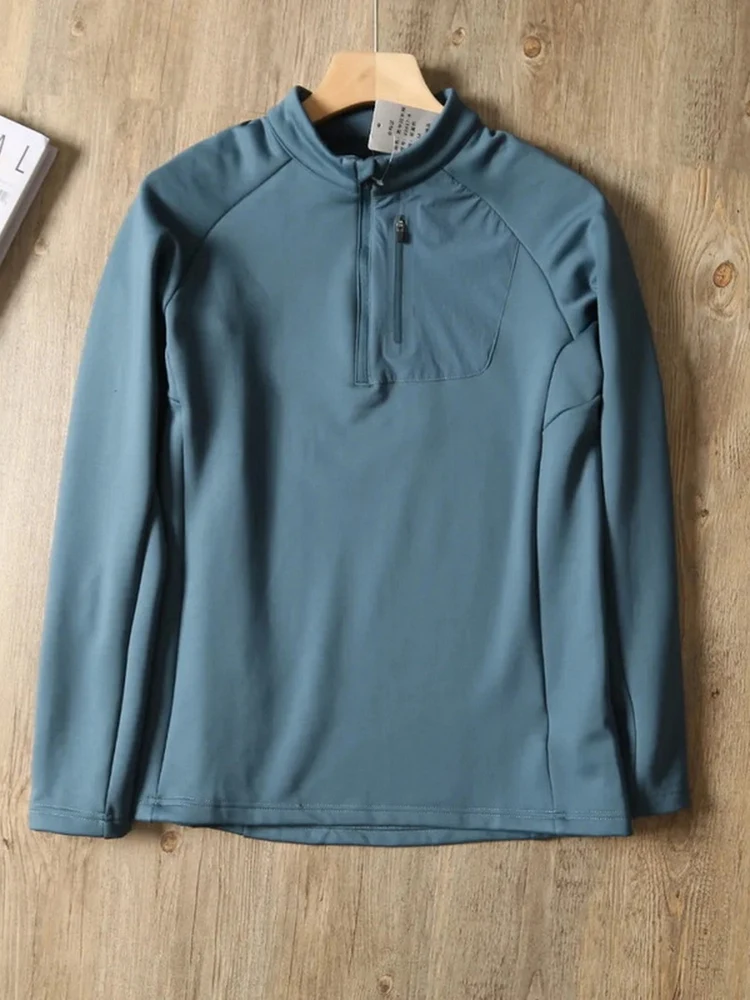 

New Advanced Outdoor Sports Fce Lined Casual f Zipper Stand Collar Jaet Loose Fit Sweatirt for Men Autumn Winter