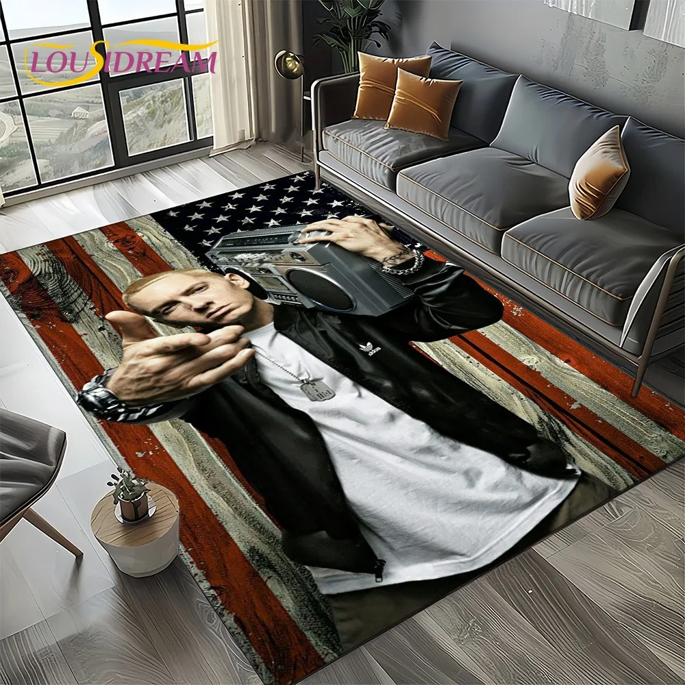 

Hip-hop Rapper Eminem Carpet Living Room Bedroom Cover Rug Resistant Dirt Easy Maintain Non-slip Floor Mat Mechanical Washable