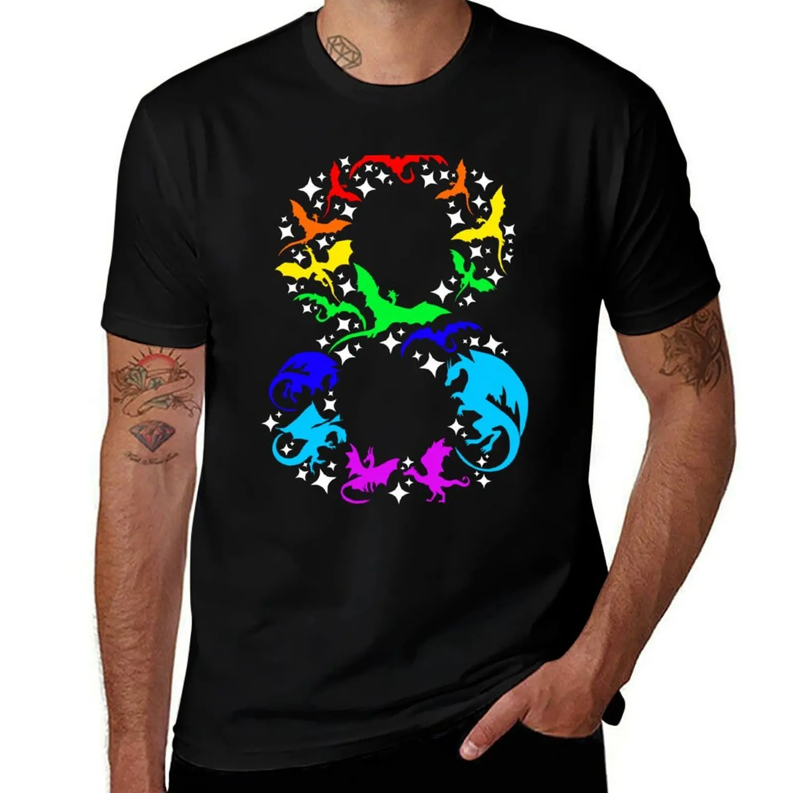 

Happy Birthday Gifts Rainbow Dragon Colorful Design for Dragon Lover 8th Birthday Gifts Costume Team Boys Girls Kids Tod T-Shirt