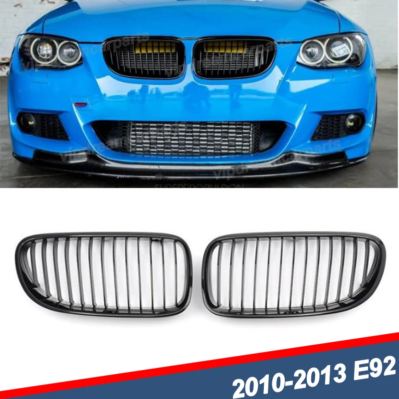 LCI Front Kidney Grilles For 2010-2014 BMW E92 Coupe E93 2DR 328i 335i Facelift Front Grille Assembly Glossy Black Magickit