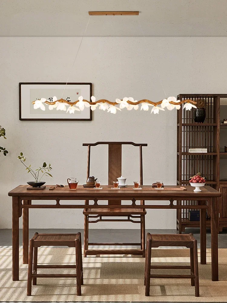 

Quiet Wind Restaurant Pendant Lamp Nordic Vintage Homestay Zen Tea Room Lamp Personalized and Creative Lotus Bar Table Lamp