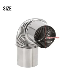 1pcs Stainless Steel Elbow Pipe Chimney Liner Bend  Flue Stove Pipe Heater Exhaust Vents Accessories 50/60/70/80/100mm