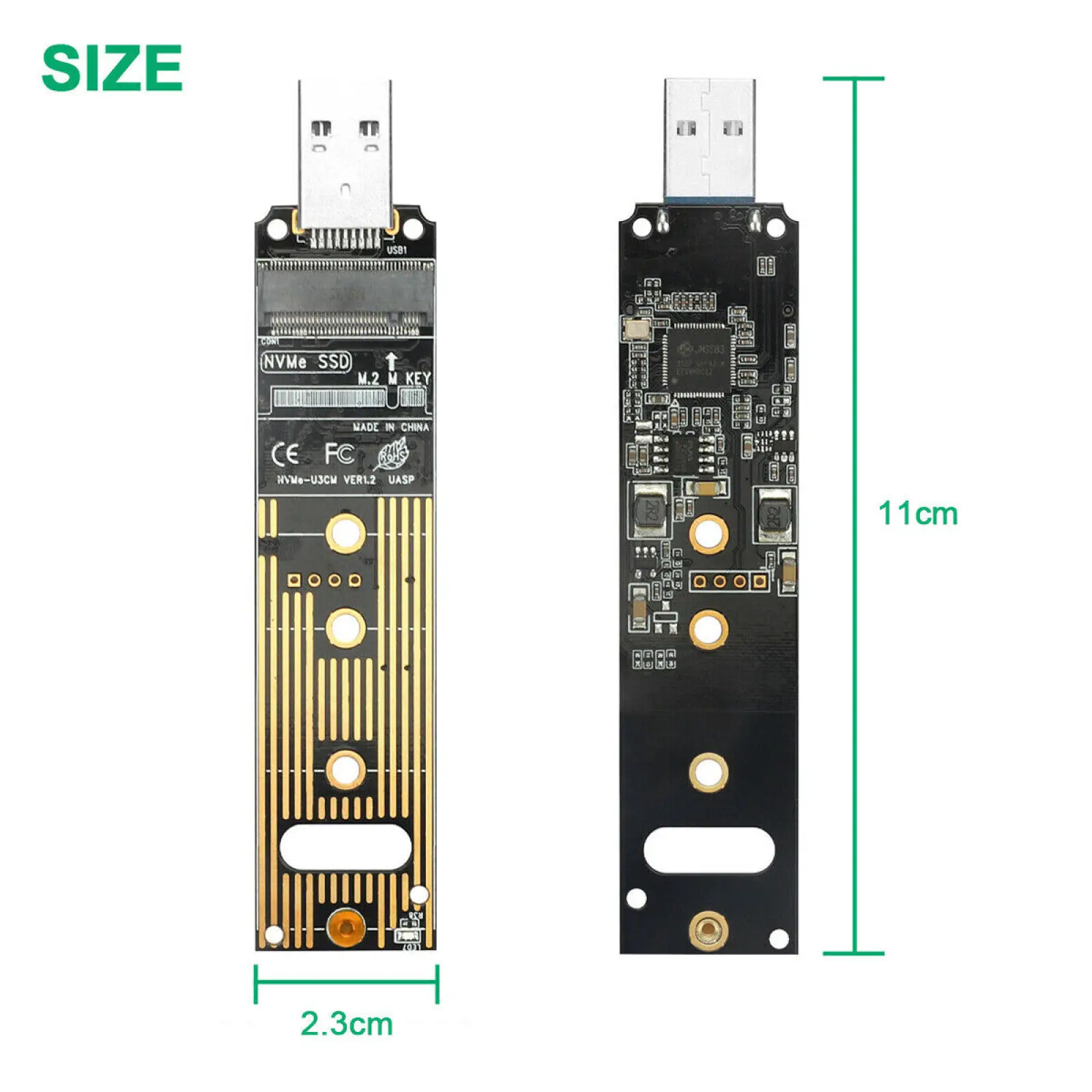 M.2 NVME Adapter USB 3.1 NVME Adapter 10Gbps Konwerter M.2 na USB-A 3.1 Obsługuje M Key M.2 NVME SSD Konwerter dysku twardego