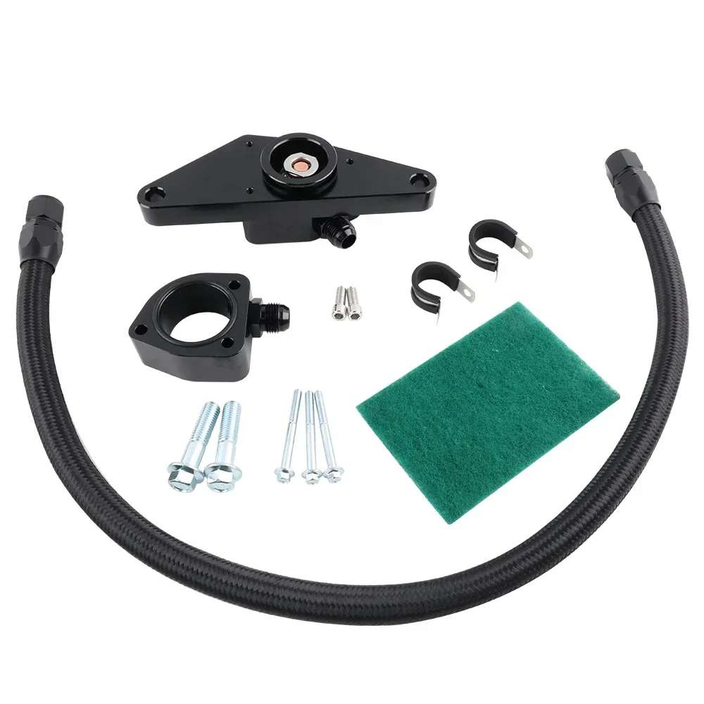 Black Coolant Bypass Nylon Hose Kit For 2007.5-18 Cummins 6.7L Freeze For 2003-07 Dodge Ram 5.9L