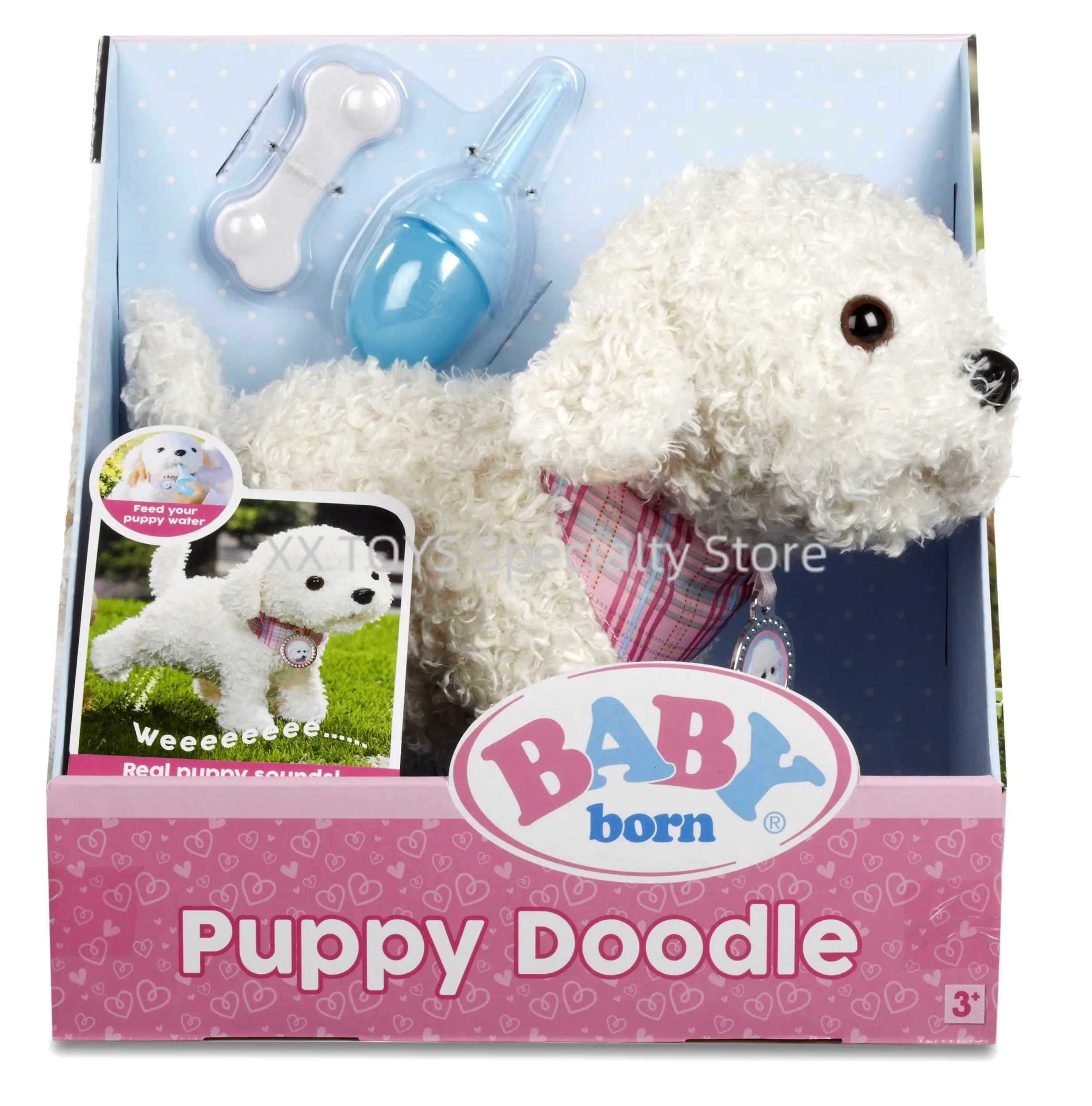 

Интерактивный плюшевый питомец Zapf Baby Born Puppy Doodle, который напитки, вода, писсуары, жевательные кости, электронная игрушка для домашних животных со звуковыми эффектами