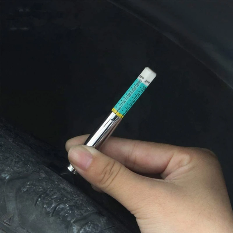 Car Tyre Tire Tread Auto Depth Thickness Gauge Meter 25MM Measuring Pen Color Coded Digital Caliper Monitoring Tool