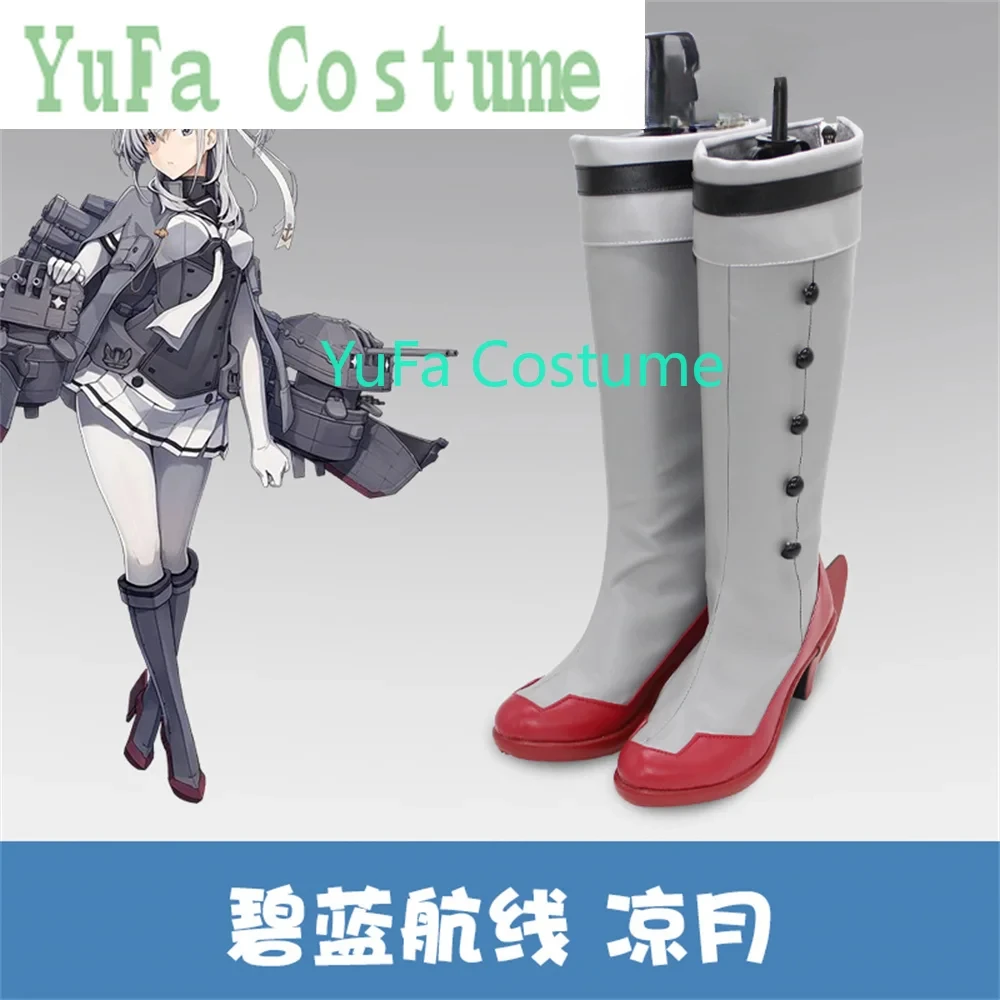 Azur Lane IJN Suzutsuki Cosplay Shoes Boots Game Anime Carnival Party Halloween Chritmas W2216