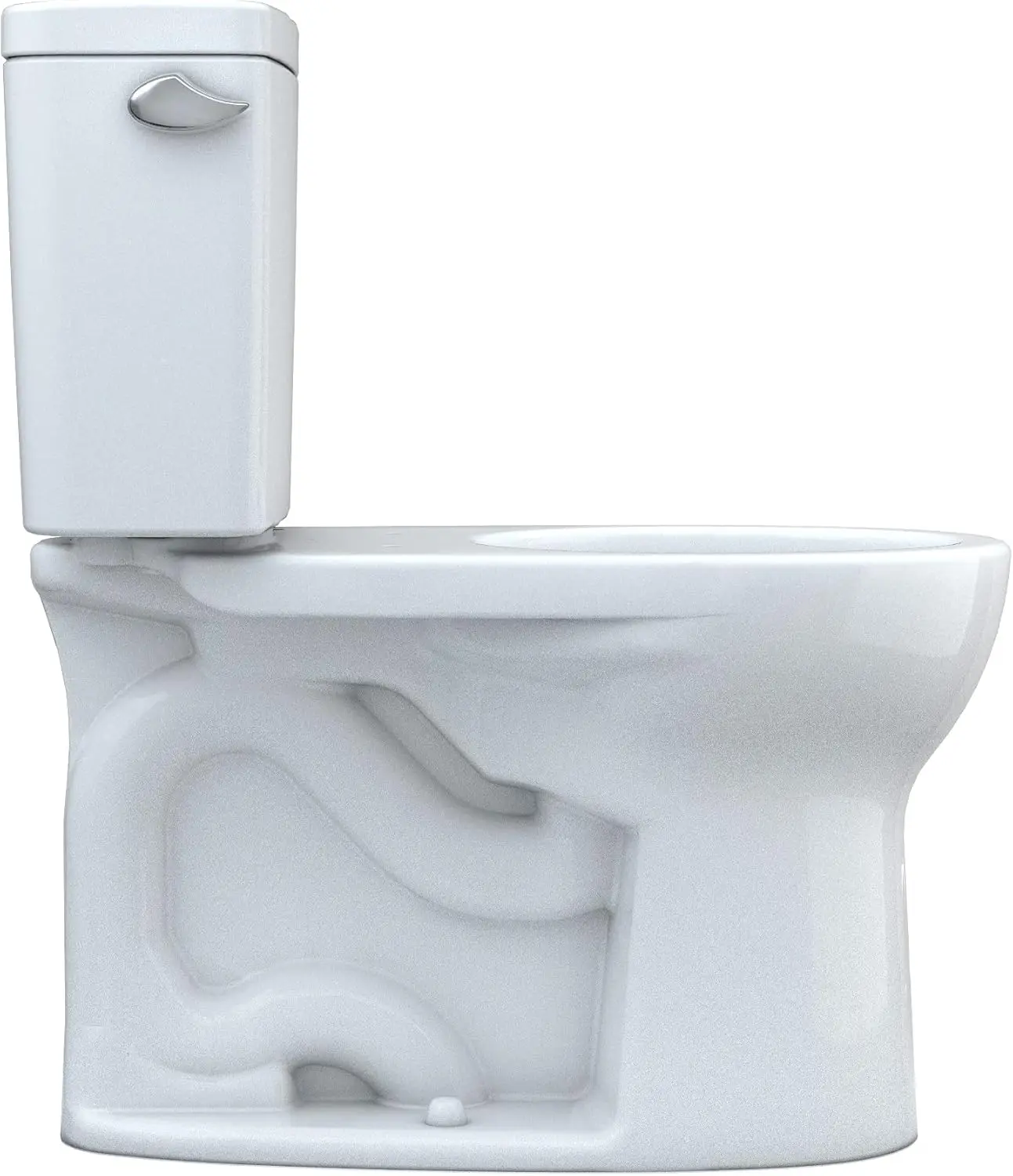 Drake Two-Piece Round 1.6 GPF Universal Height TORNADO FLUSH Toilet with CEFIONTECT Cotton White  Superior Quality