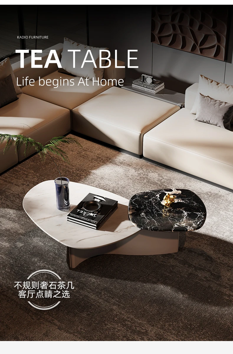 

Italian modern/natural marble luxury stone/home living room creative designer special-shaped combination coffee table