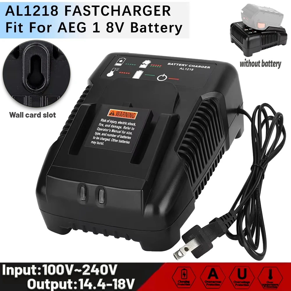 

Быстрое зарядное устройство для литиевых батарей для RIDGID/AEG 14,4 В 18 В L1890RHD L1830RHD L1815G L1820R L1820S L1825R зарядное устройство для электроинструмента