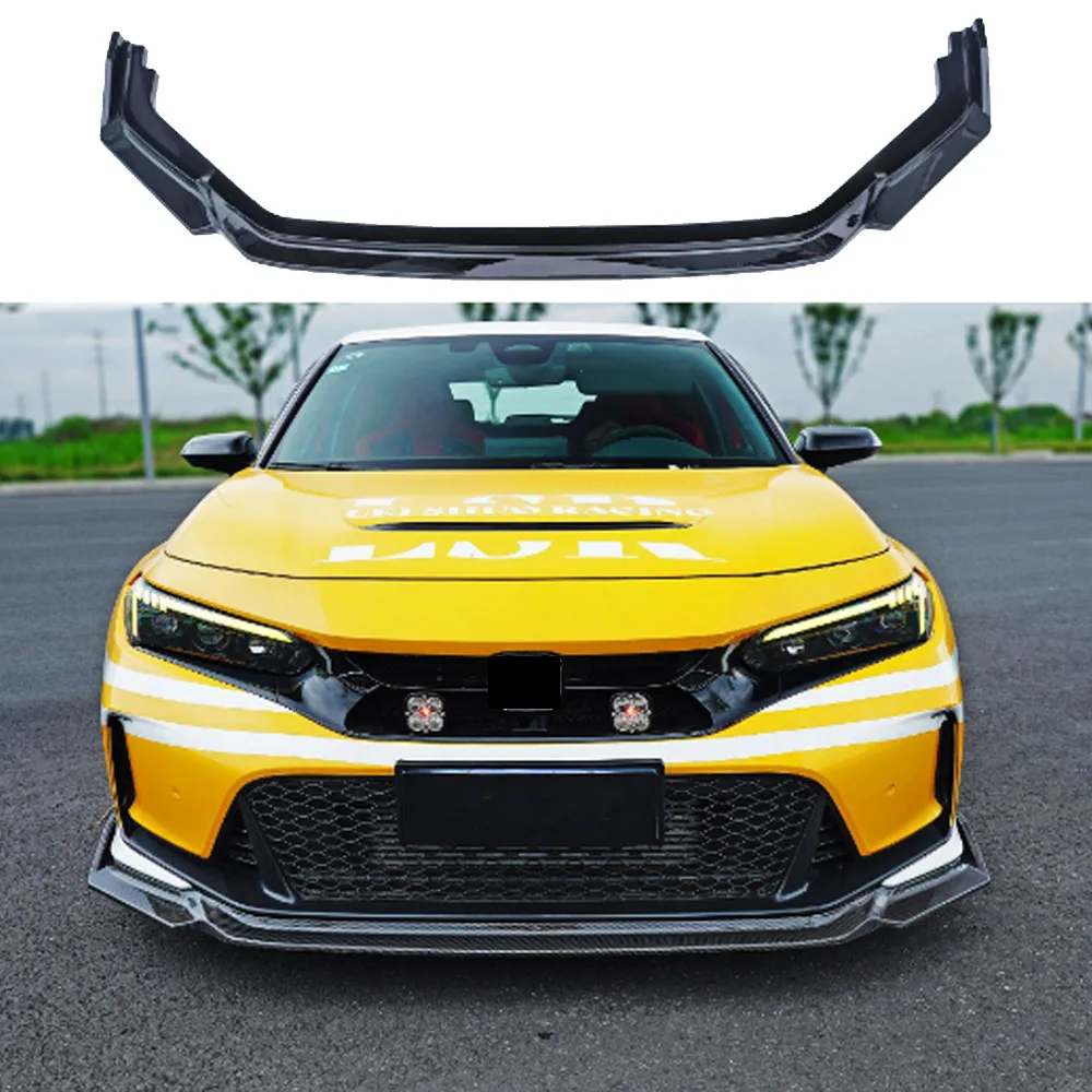 Wide Body Front Bumper Spoiler Lips for Honda Civic FL5 Type R 2022-2026 Lower Shovel Skirt Diffuser Board Auto Accessories