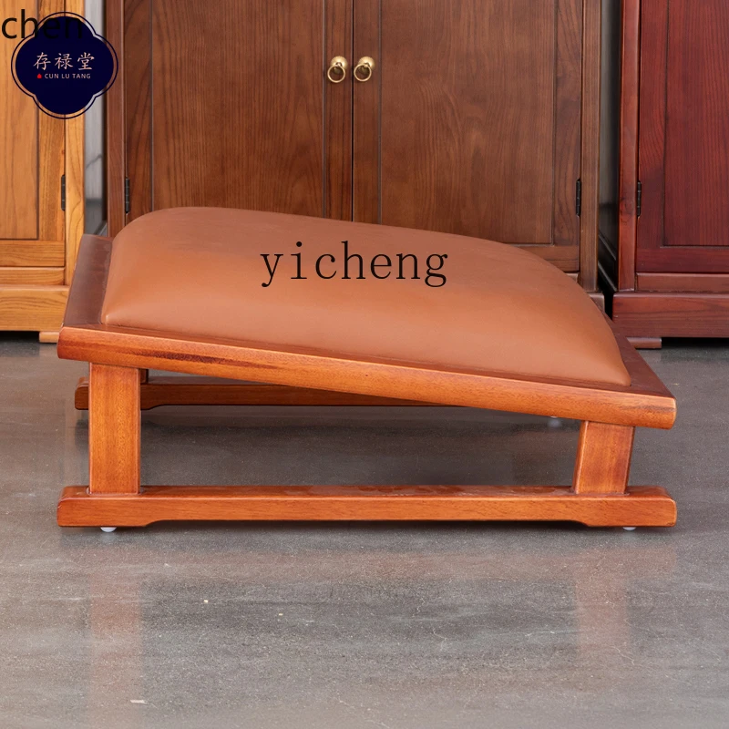 YFY   kneeling chair temple home indoor Buddhist hall worship chair all solid wood waterproof leather Buddha front kowtow pad