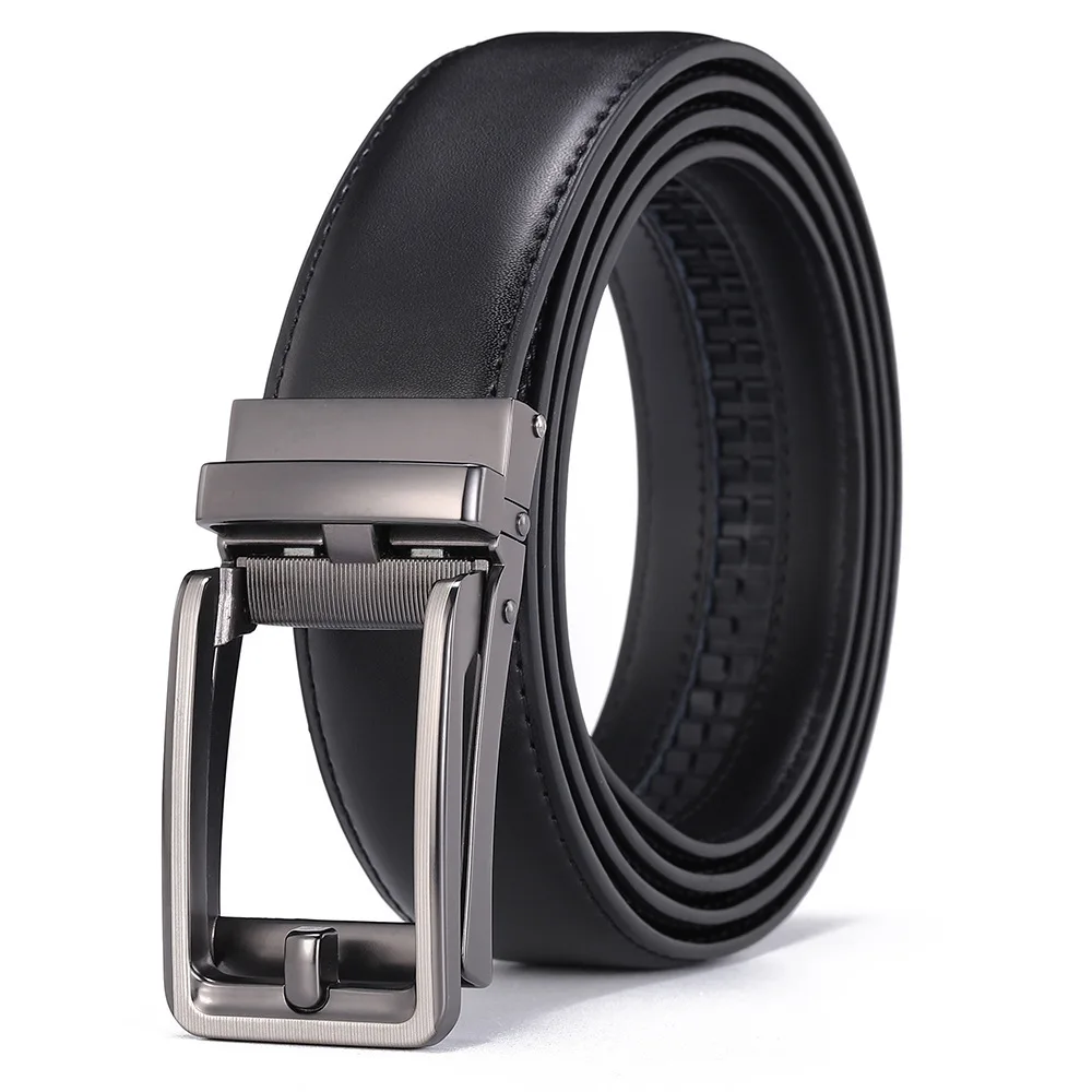 حزام جلد البقر للرجال بطبقتين 2025 - إبزيم تلقائي، حزام خصر عالي الجودة للأعمال والترفيه للاستخدام الرسمي والمتنظري